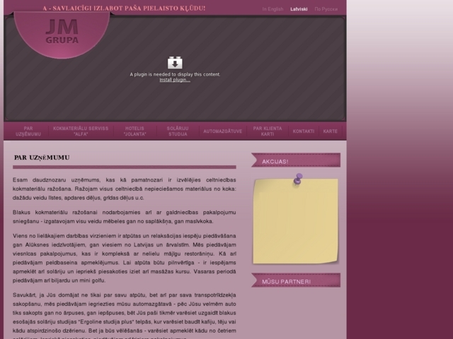 Jolanta atpūtas centrs, JM Grupa, SIA